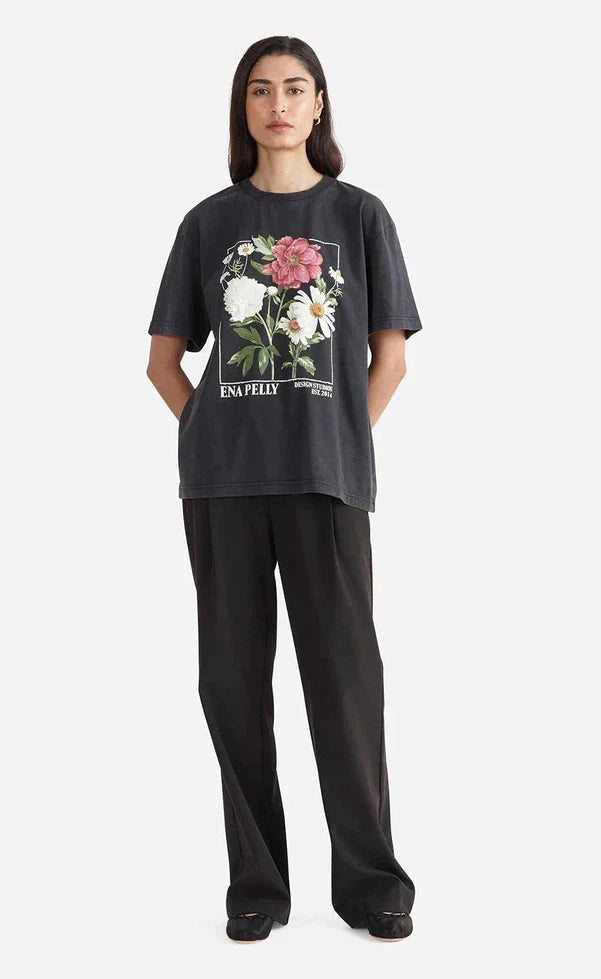 BOUQUET OVERSIZED TEE - VINTAGE BLK