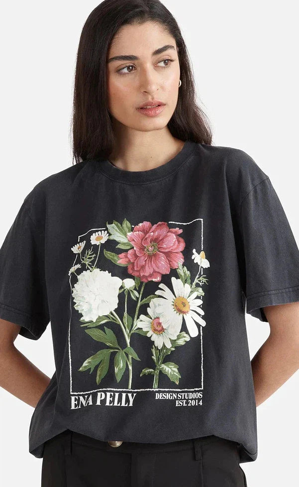 BOUQUET OVERSIZED TEE - VINTAGE BLK