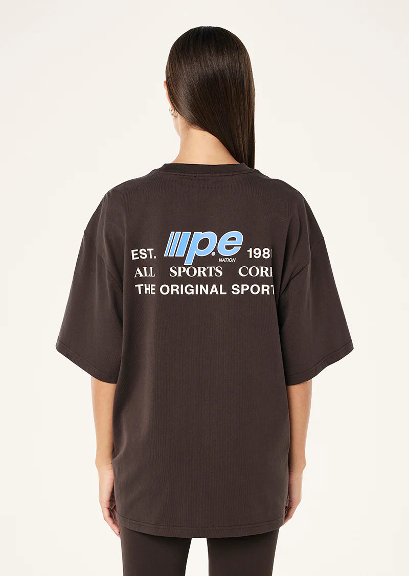 PE Nation | Glide Oversized Tee - Coffee