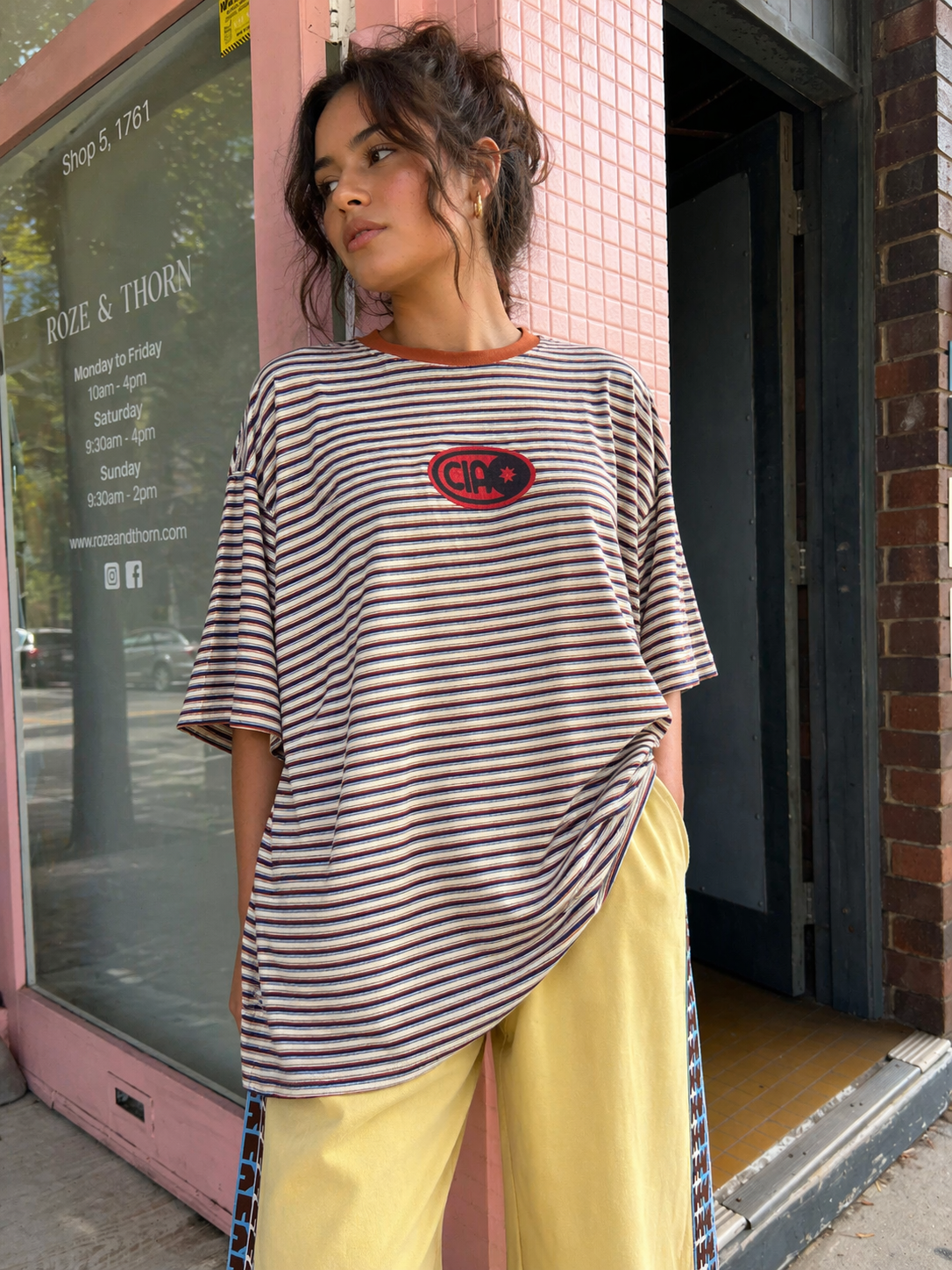 Ciao Ciao Vacation | Amber Stripe Racer Tee