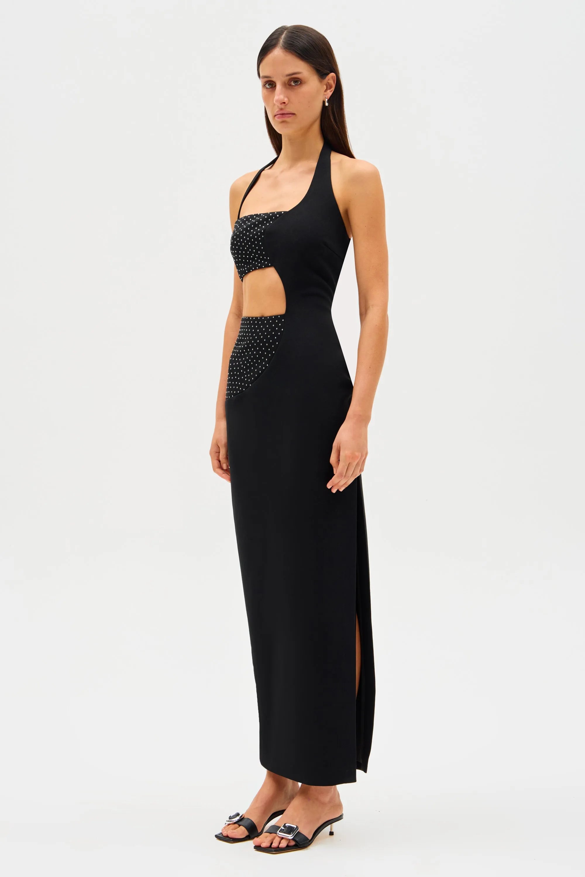 Misha | Polina Crepe & Diamanté Maxi Dress