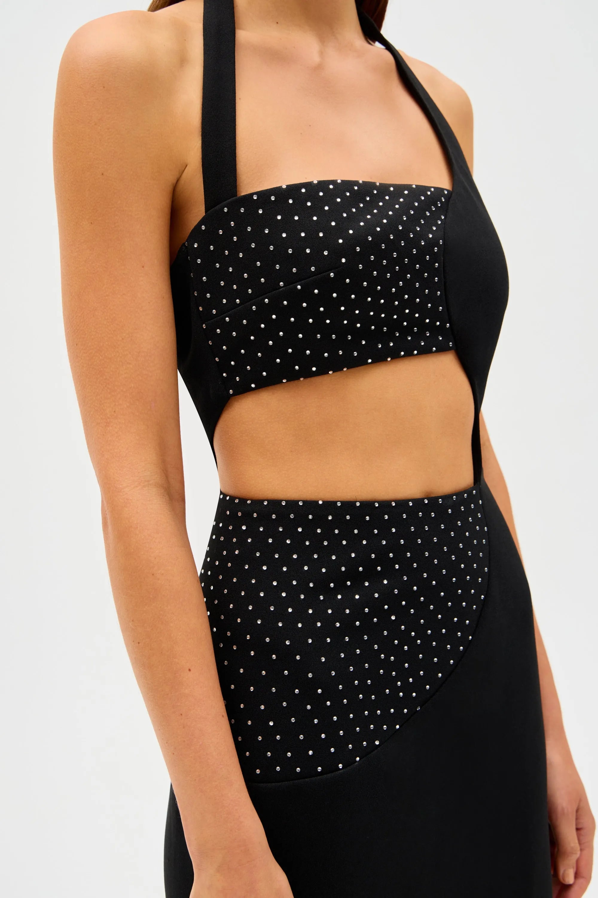 Misha | Polina Crepe & Diamanté Maxi Dress