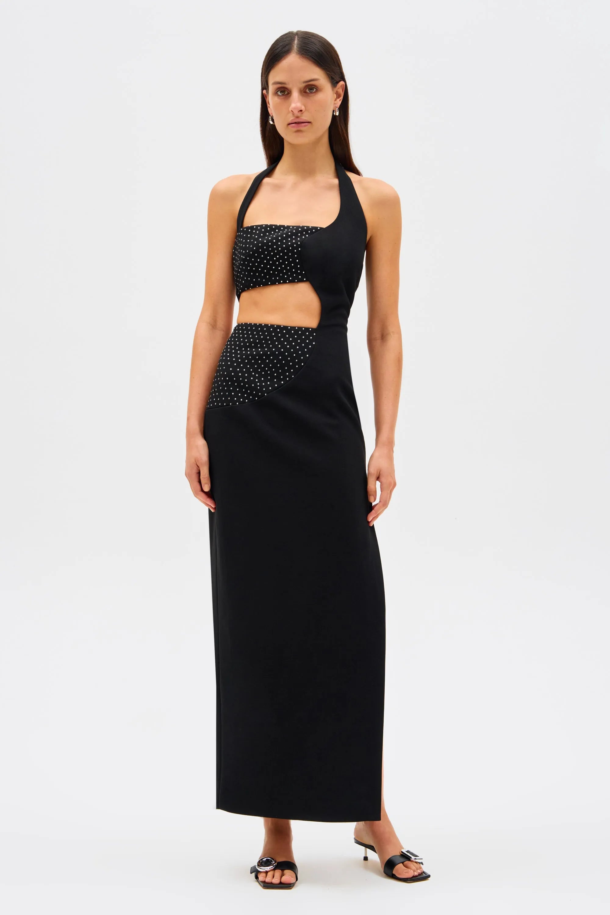 Misha | Polina Crepe & Diamanté Maxi Dress