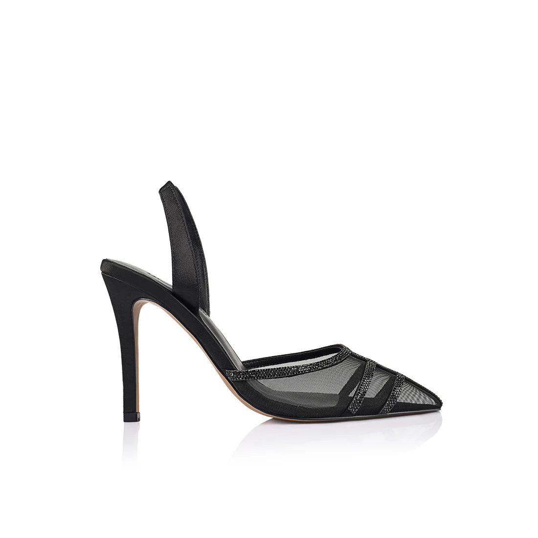 Lana Wilkinson | Jade Heel Black Mesh & Satin