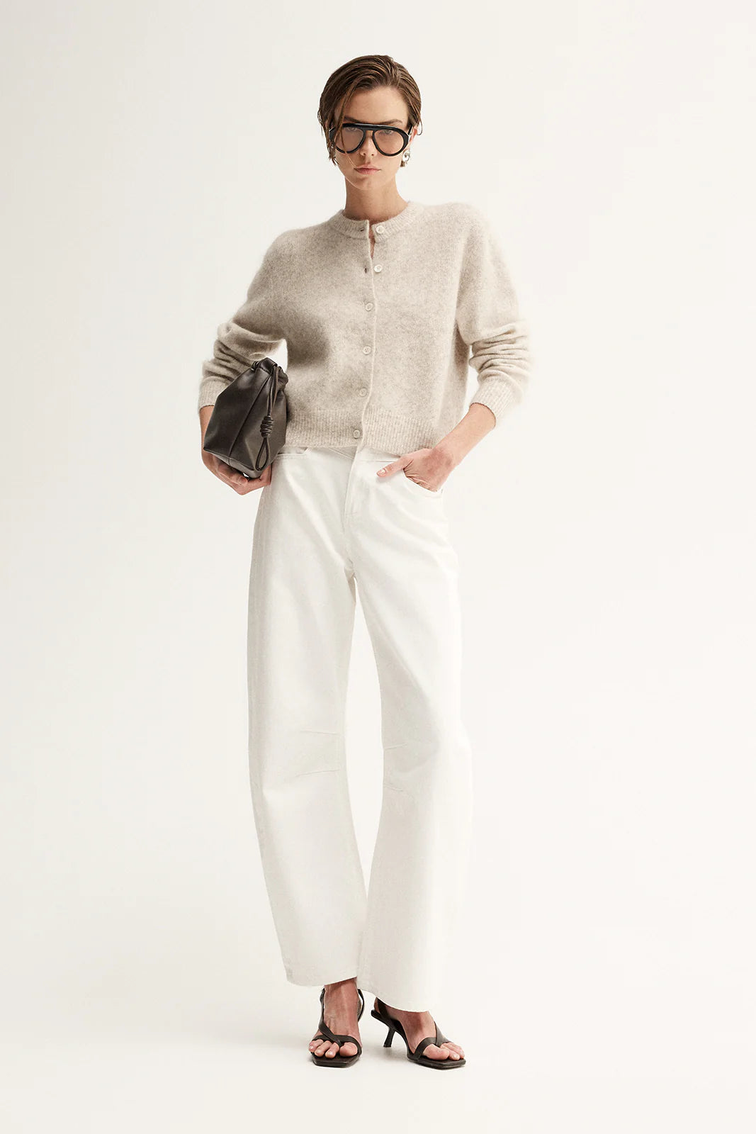 Elka Collective | Abigail Knit Cardigan - White Marle