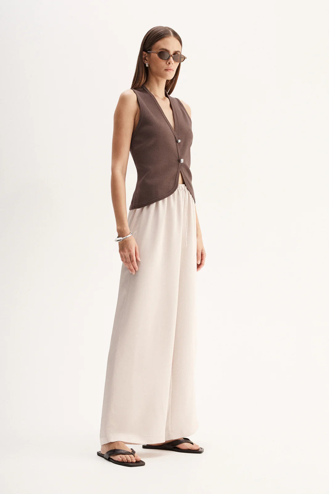 Elka Collective | Lana Knit Vest - Chocolate