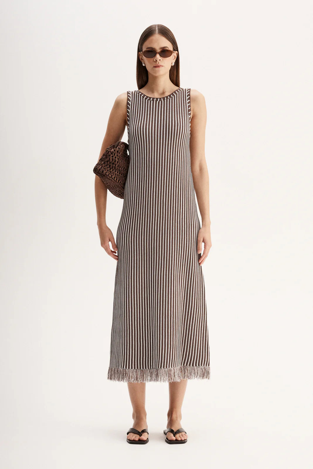 Elka Collective | Alessandra Maxi Dress - Chocolate Stripe