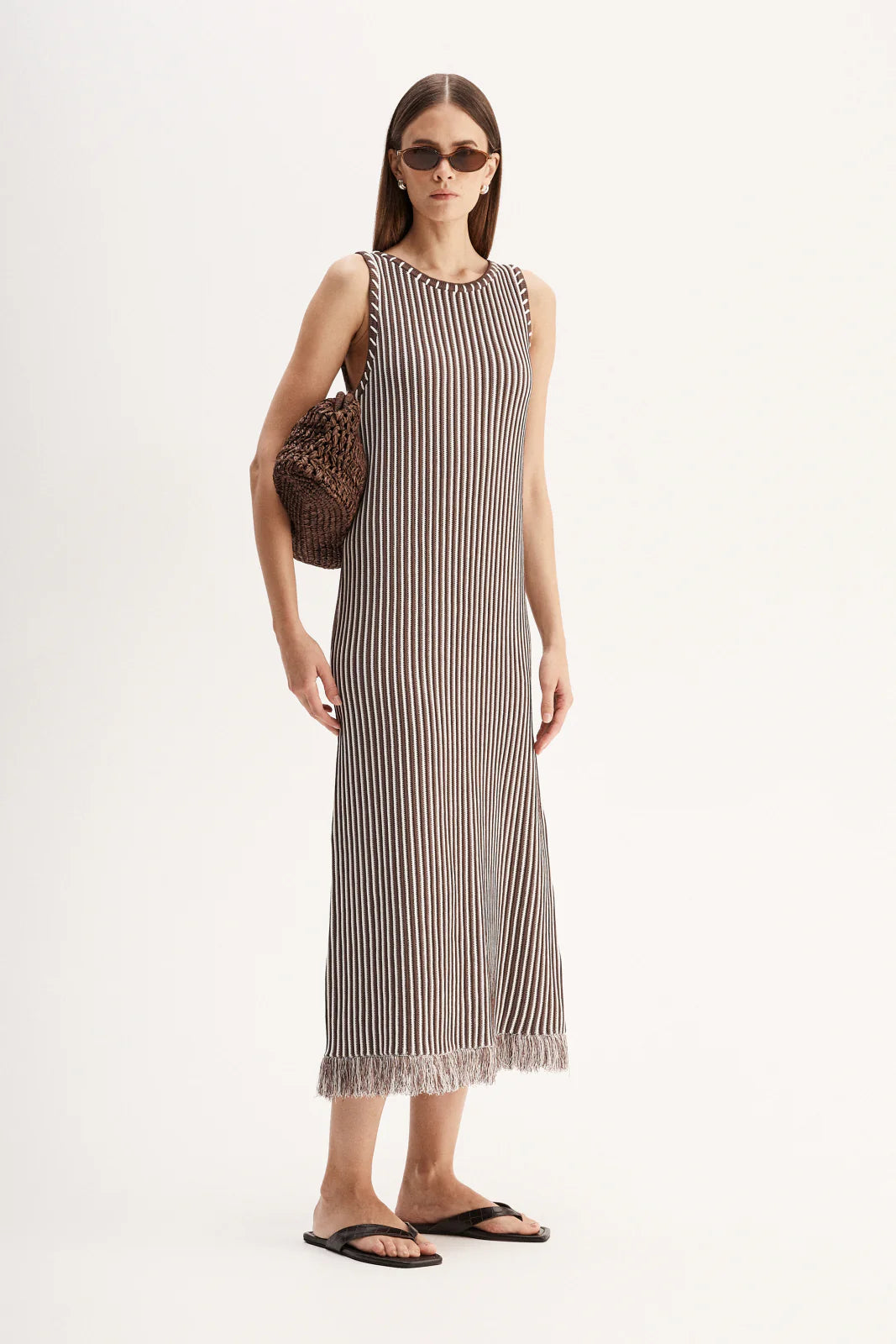 Elka Collective | Alessandra Maxi Dress - Chocolate Stripe