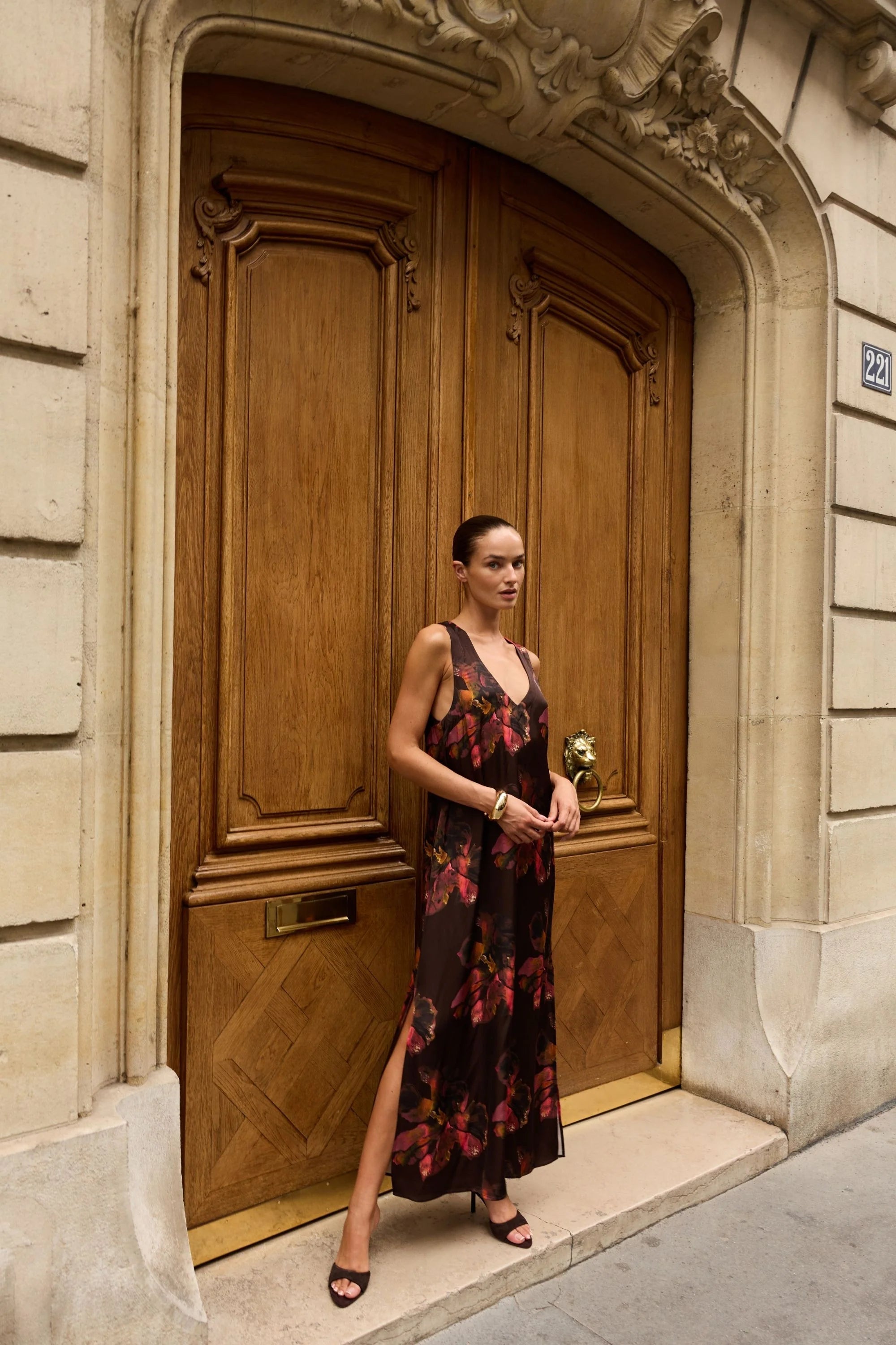 Summi Summi | V Neck Maxi - Chocolate Petals