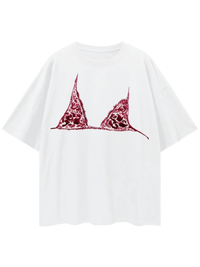 Maku The Label | Burgundy Bralette Oversize Tee