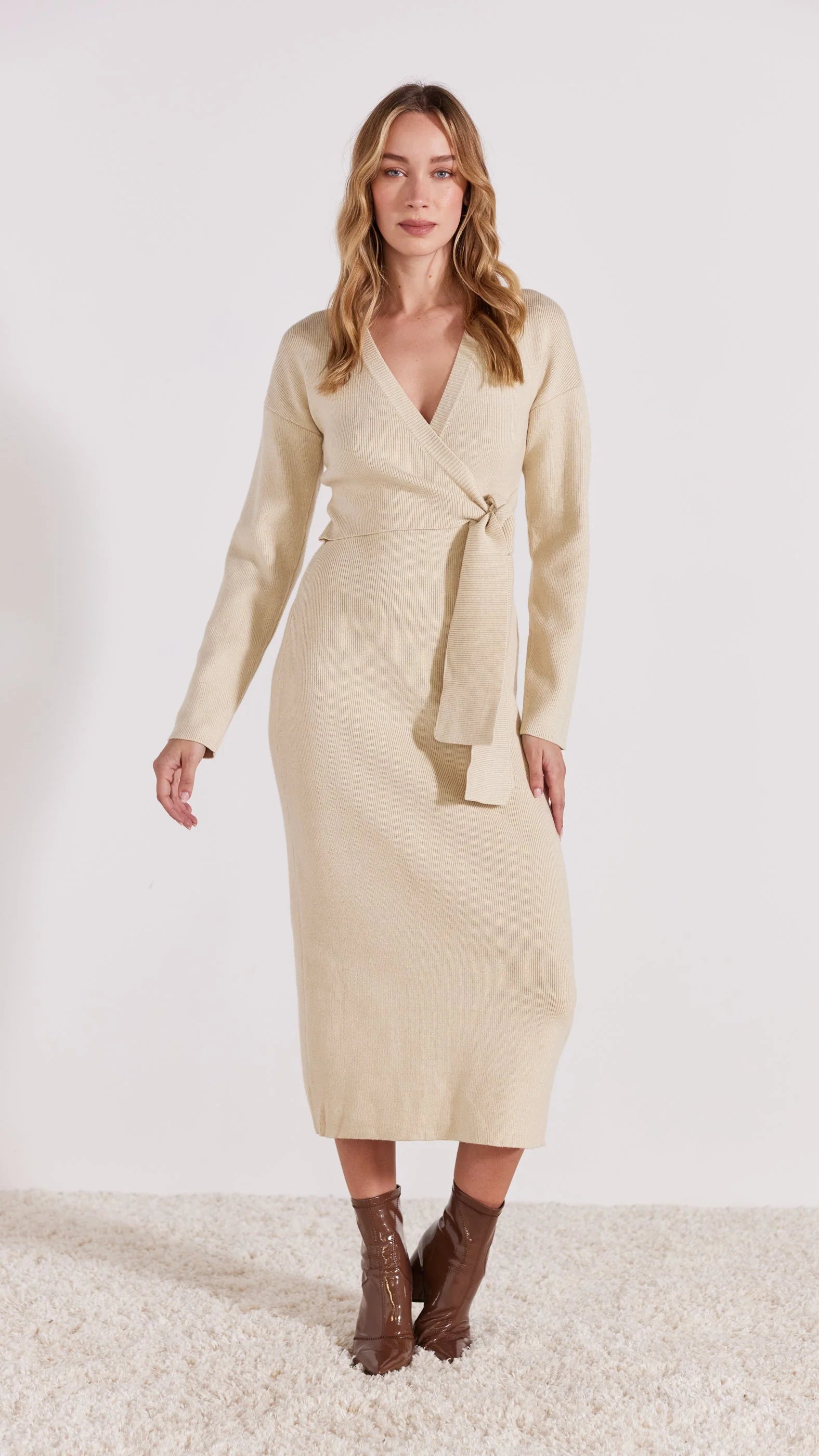Marika Wrap Knit Dress