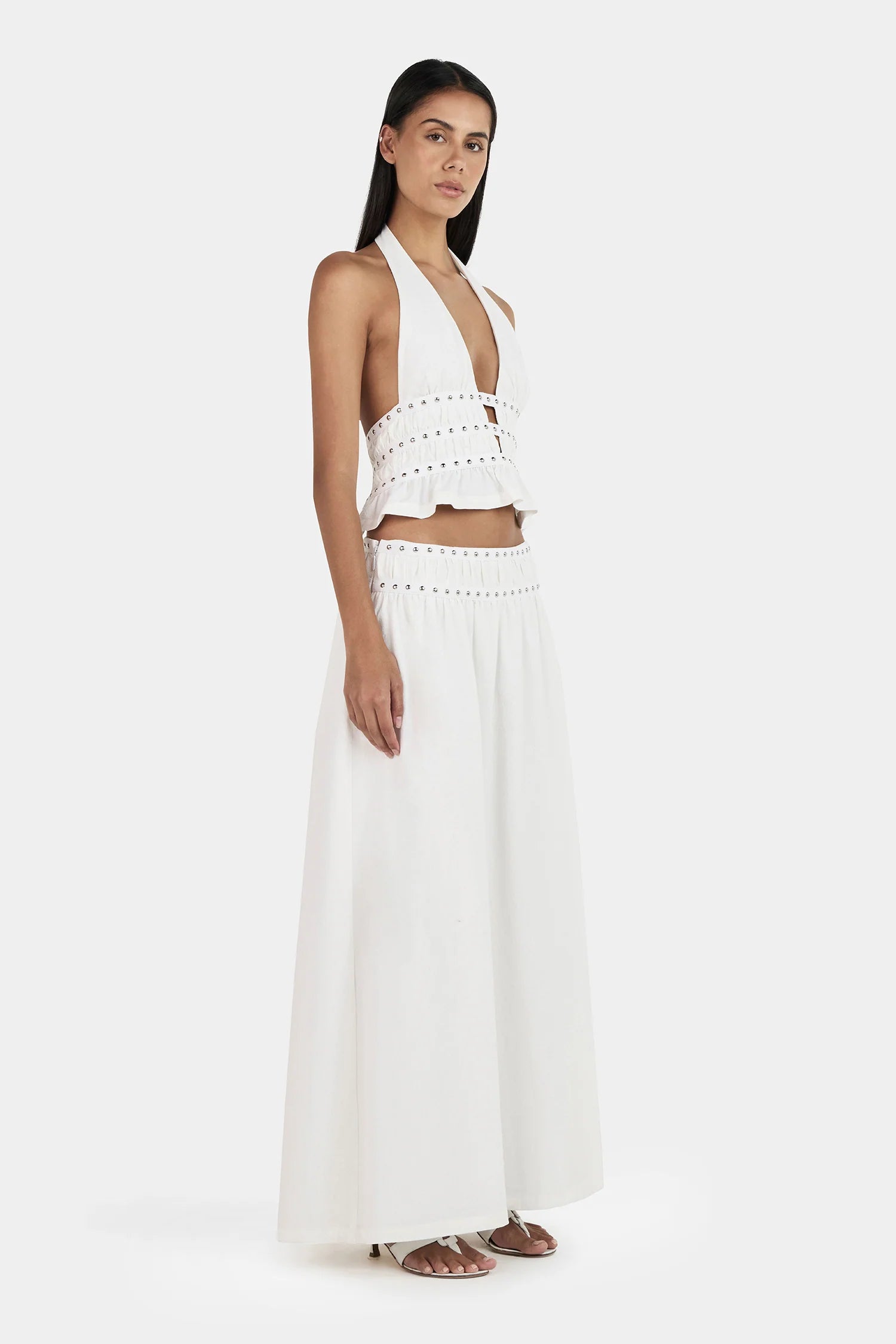 Ownley | Mavis Studded Top - Ivory