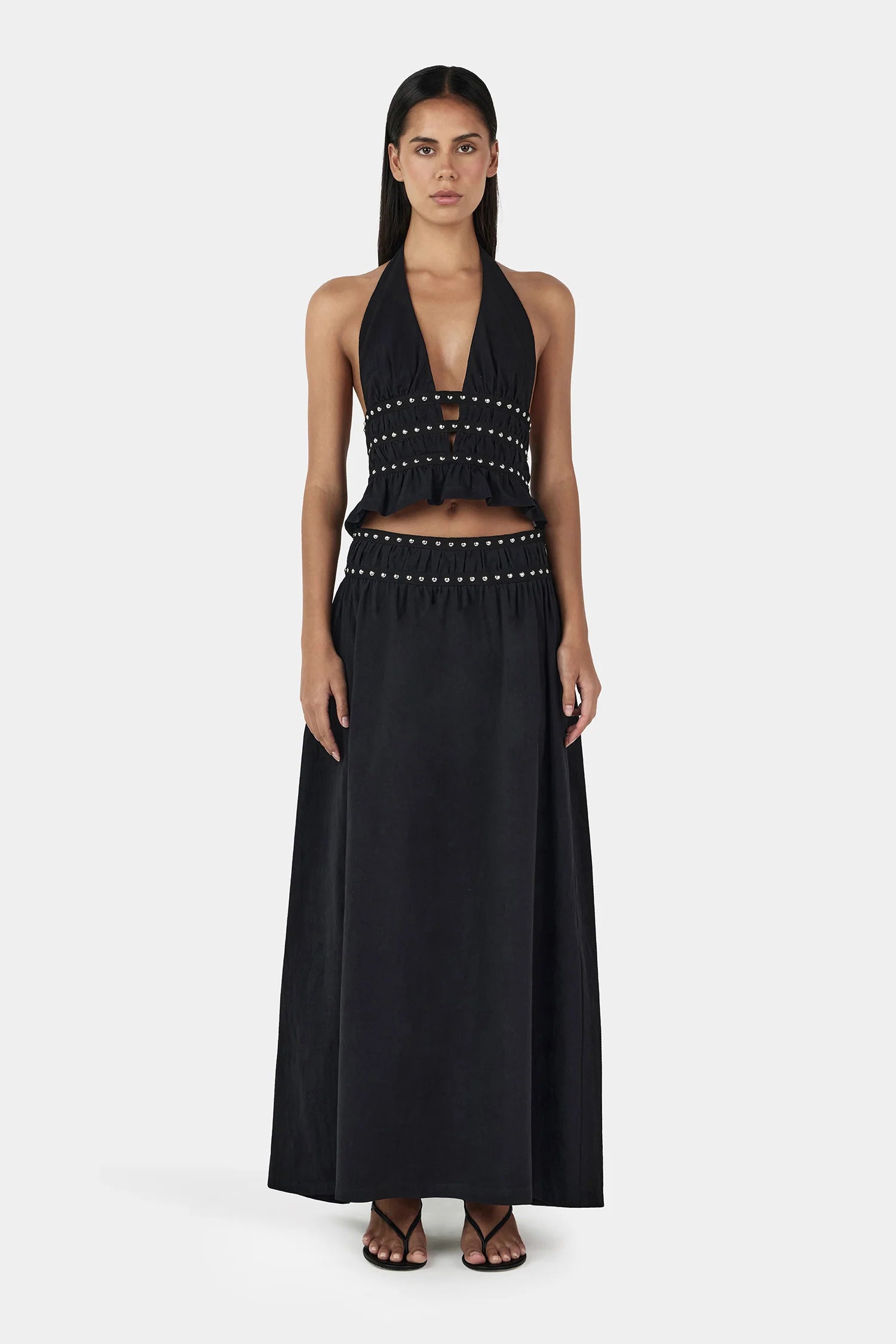Ownley | Mavis Studded Top - Black