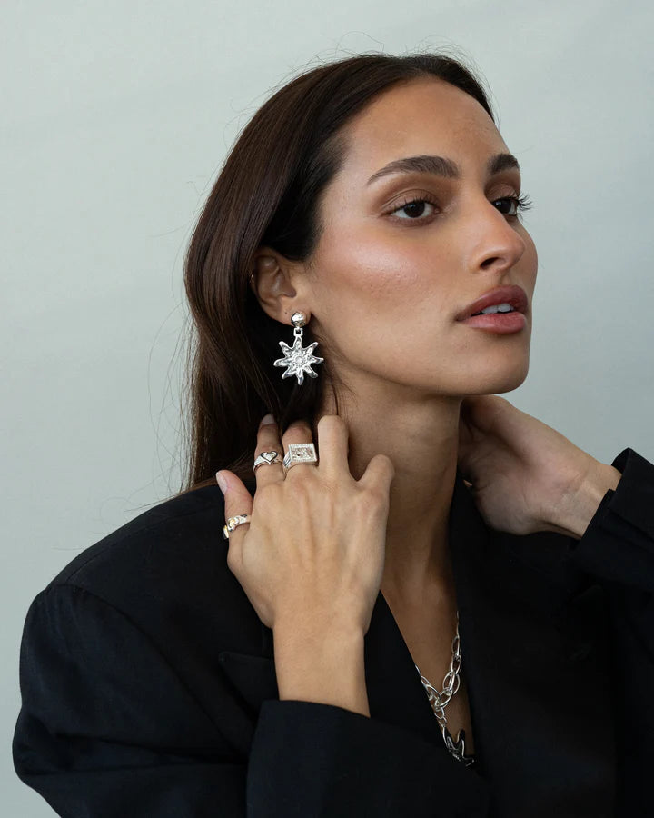 Mountain & Moon | MIMI Earrings - Silver
