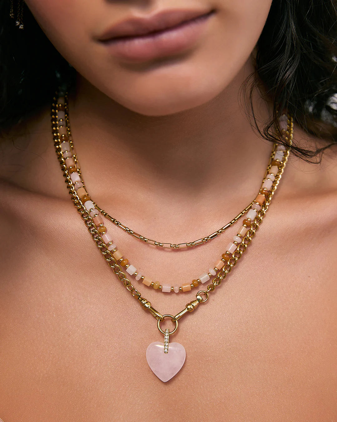 Arms Of Eve | Violet Heart Necklace - Rose Quatrz
