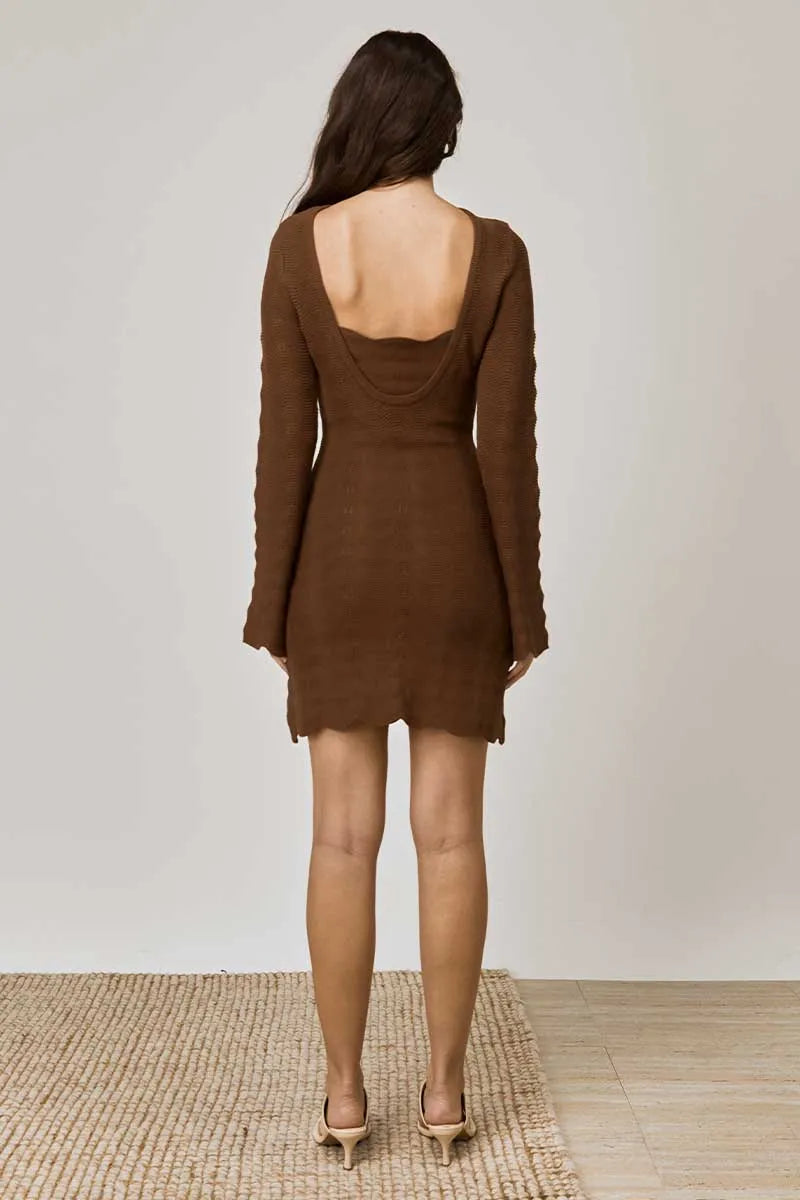 Mon Renn | Waves Mini Dress - Mocha