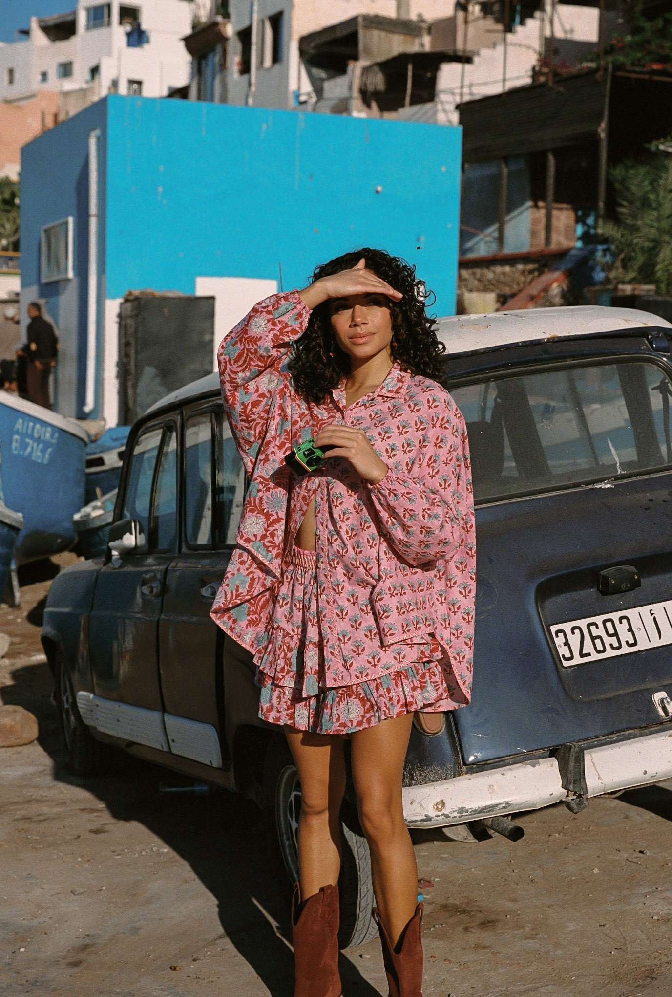 Kamala Block Print Chalm Shirt