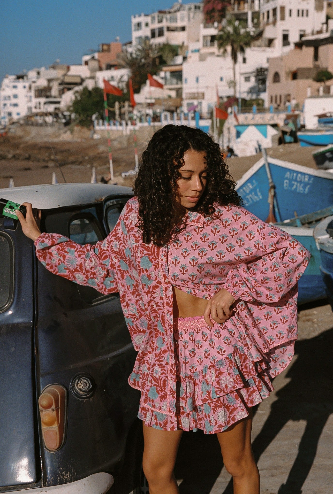Kinga Csilla | Kamala Block Print Fae Frill Skort