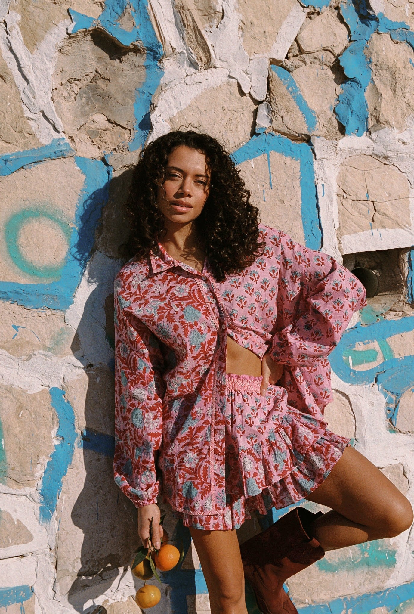 Kinga Csilla | Kamala Block Print Fae Frill Skort