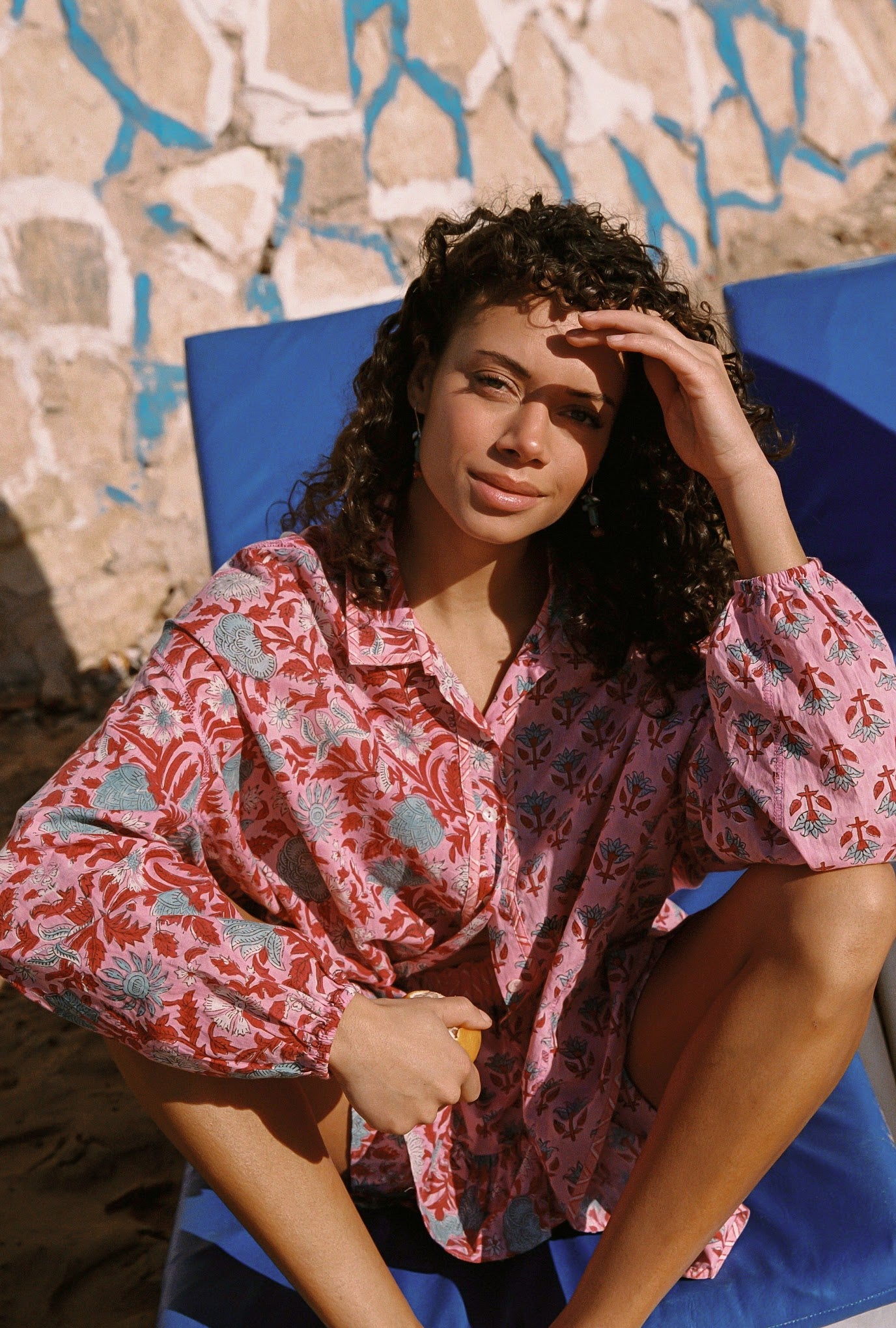 Kamala Block Print Chalm Shirt