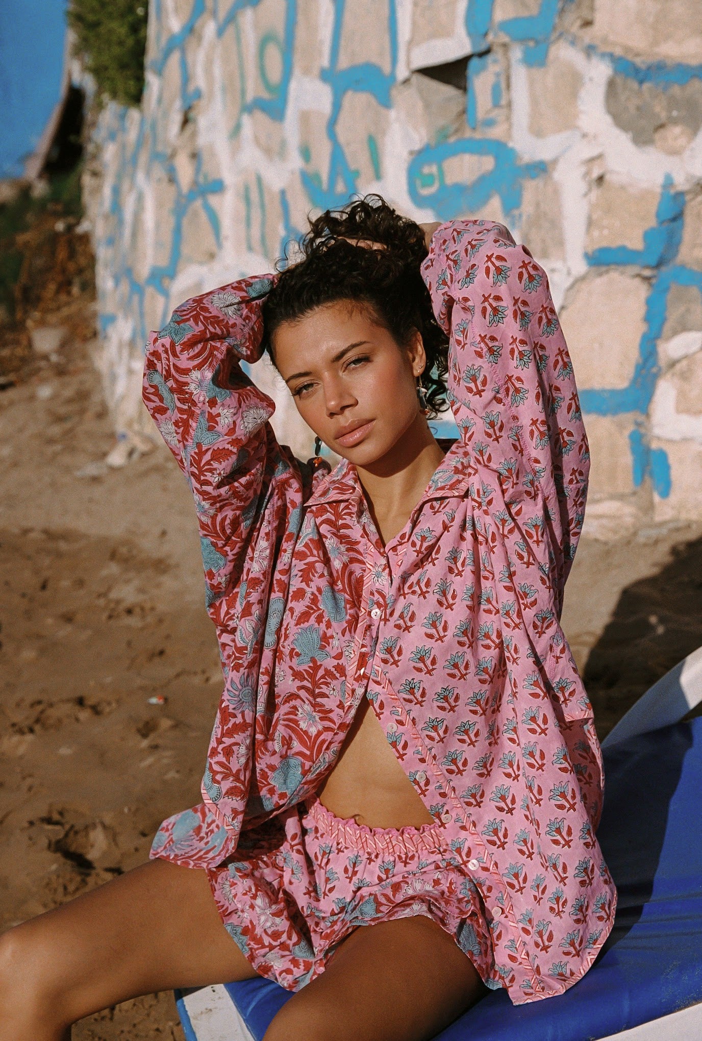Kamala Block Print Chalm Shirt