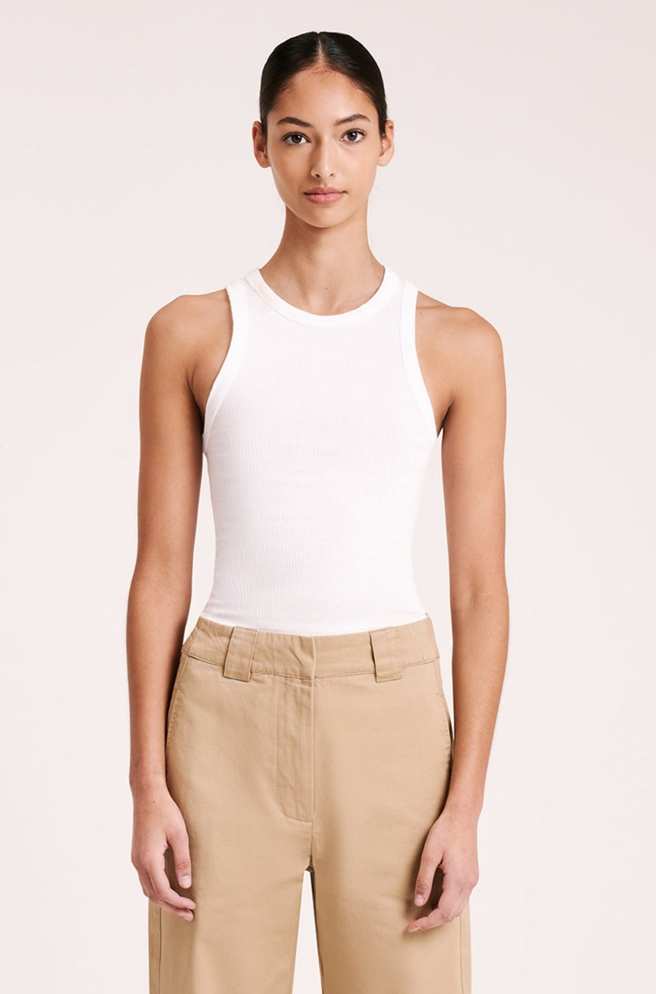 Nude Lucy | Organic Rib Tank - White