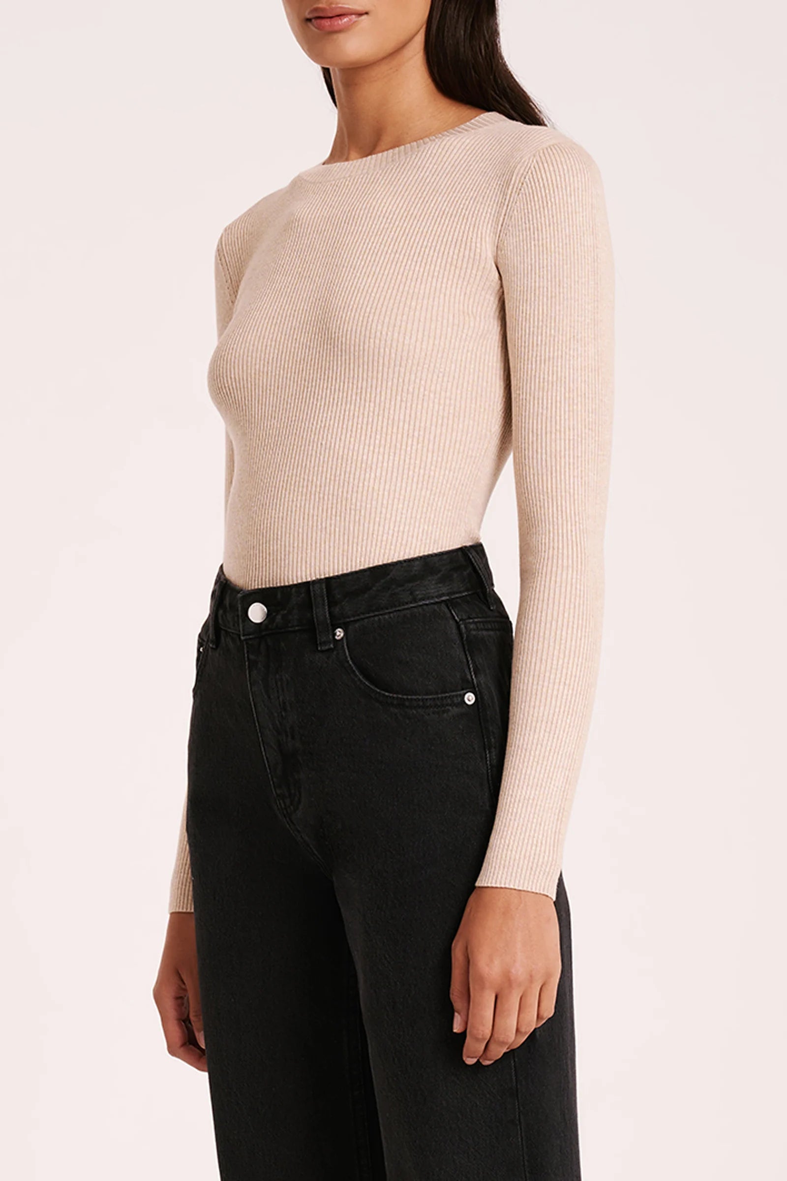 Nude Lucy | Classic LS Knit - Oatmeal