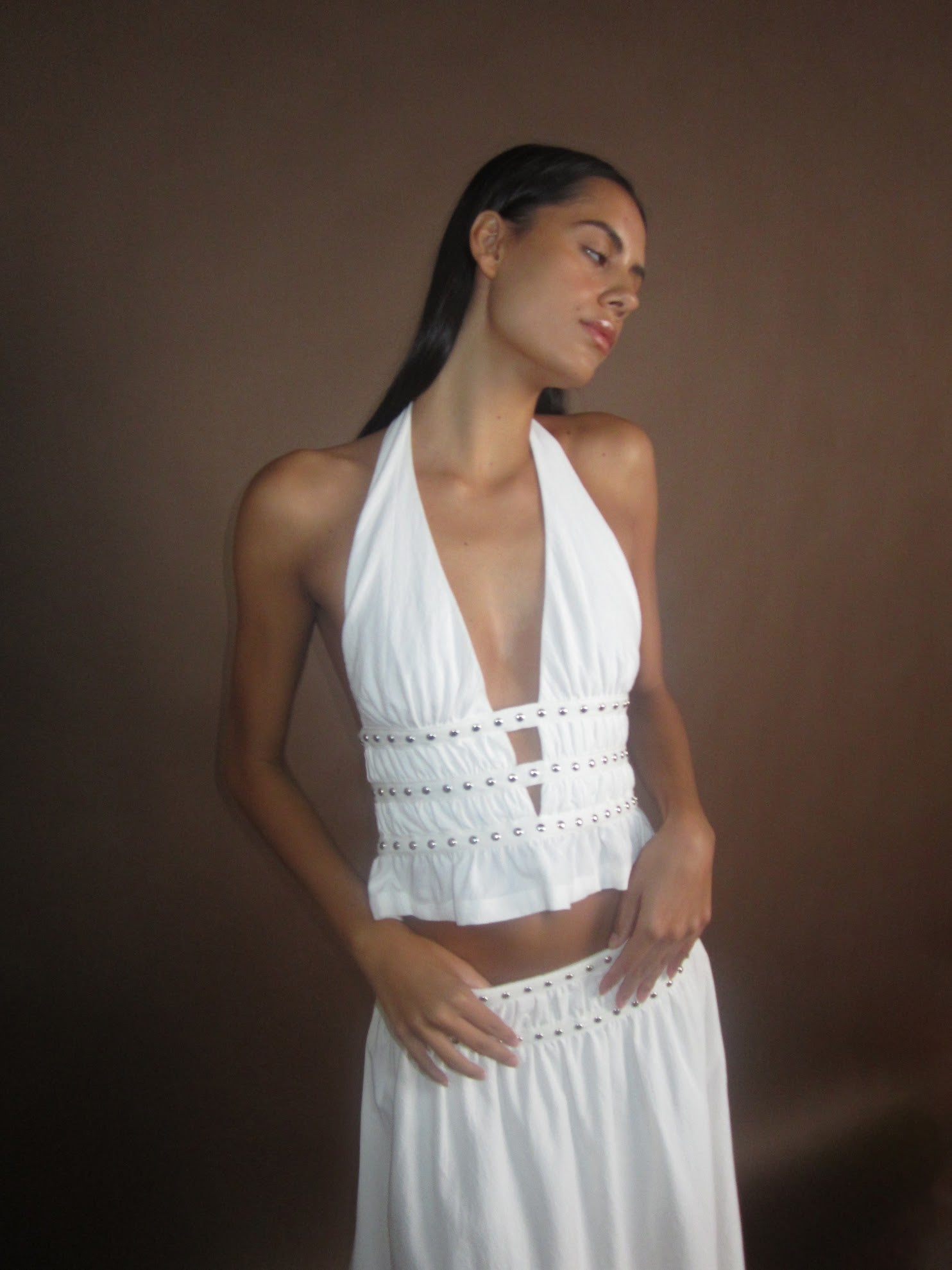 Ownley | Mavis Studded Top - Ivory