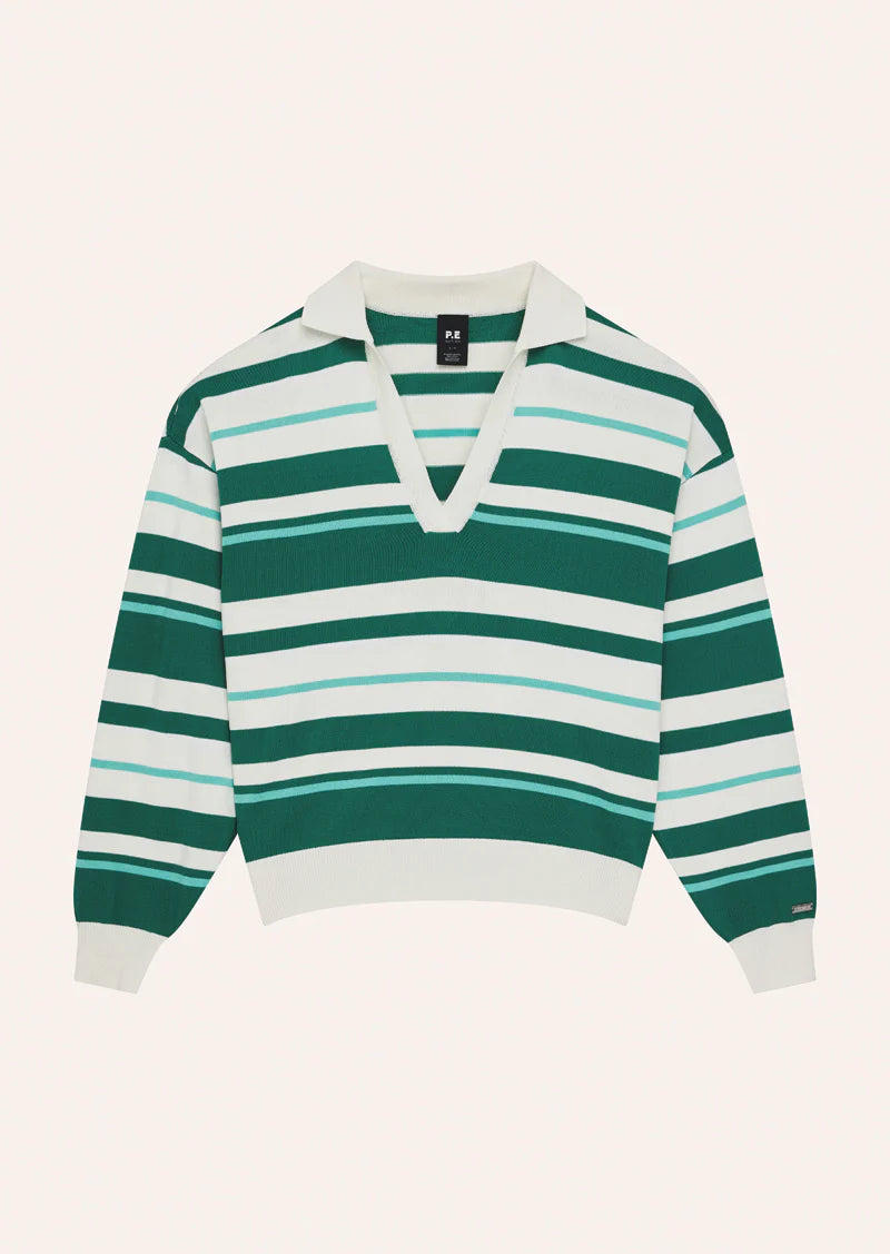 PE nation | Retreat Stripe Collar Knit