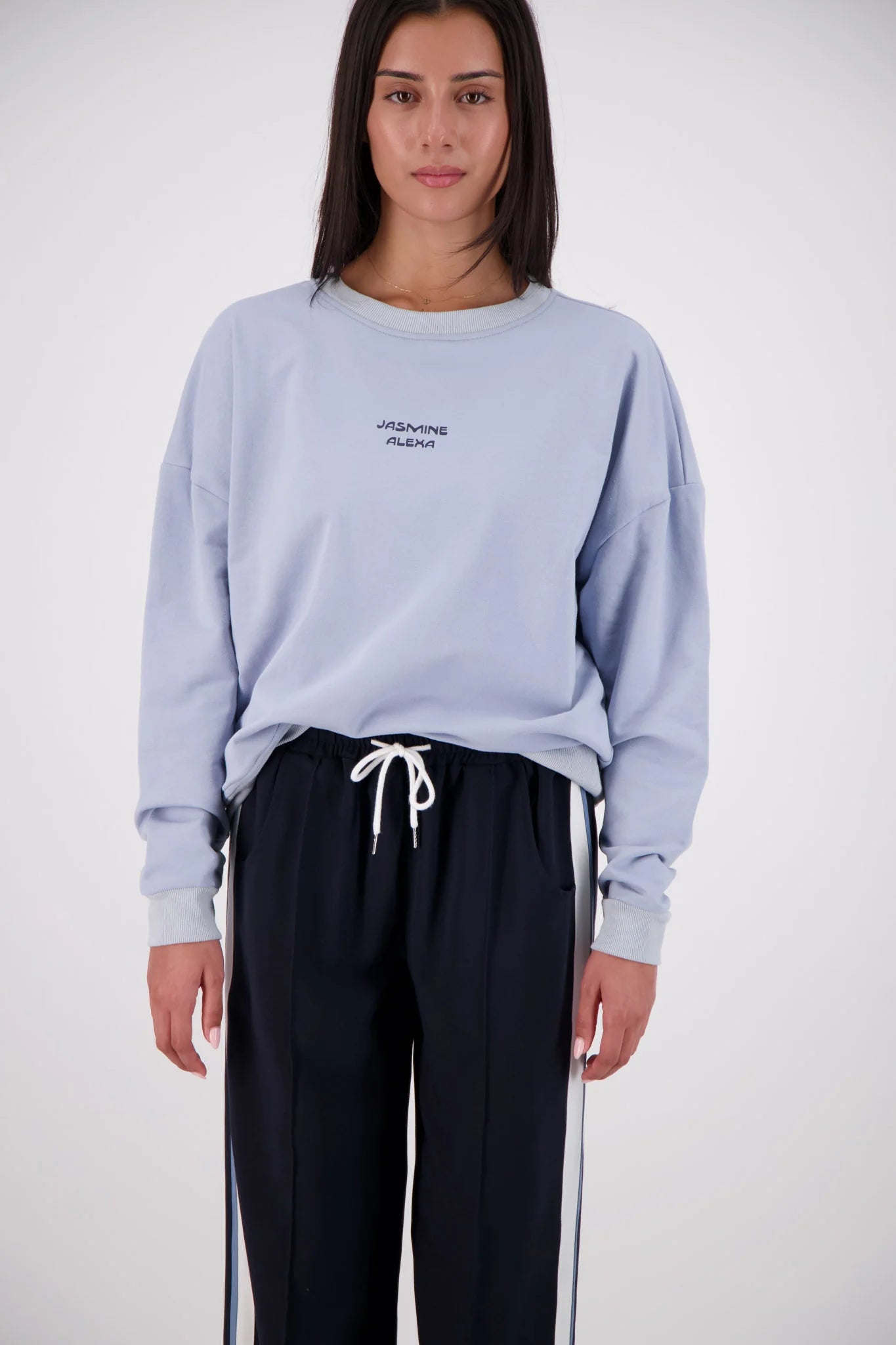 Jasmine Alexa | Relaxed Crew Neck Sweatshirt Powder Blue Small