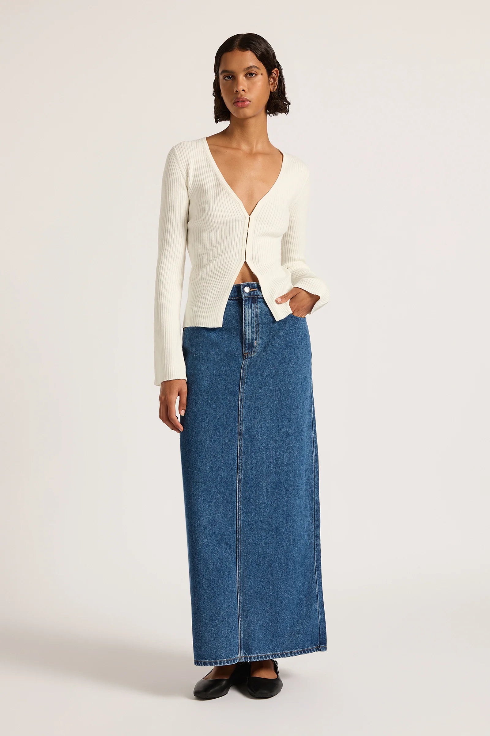 Organic denim fashion skirt