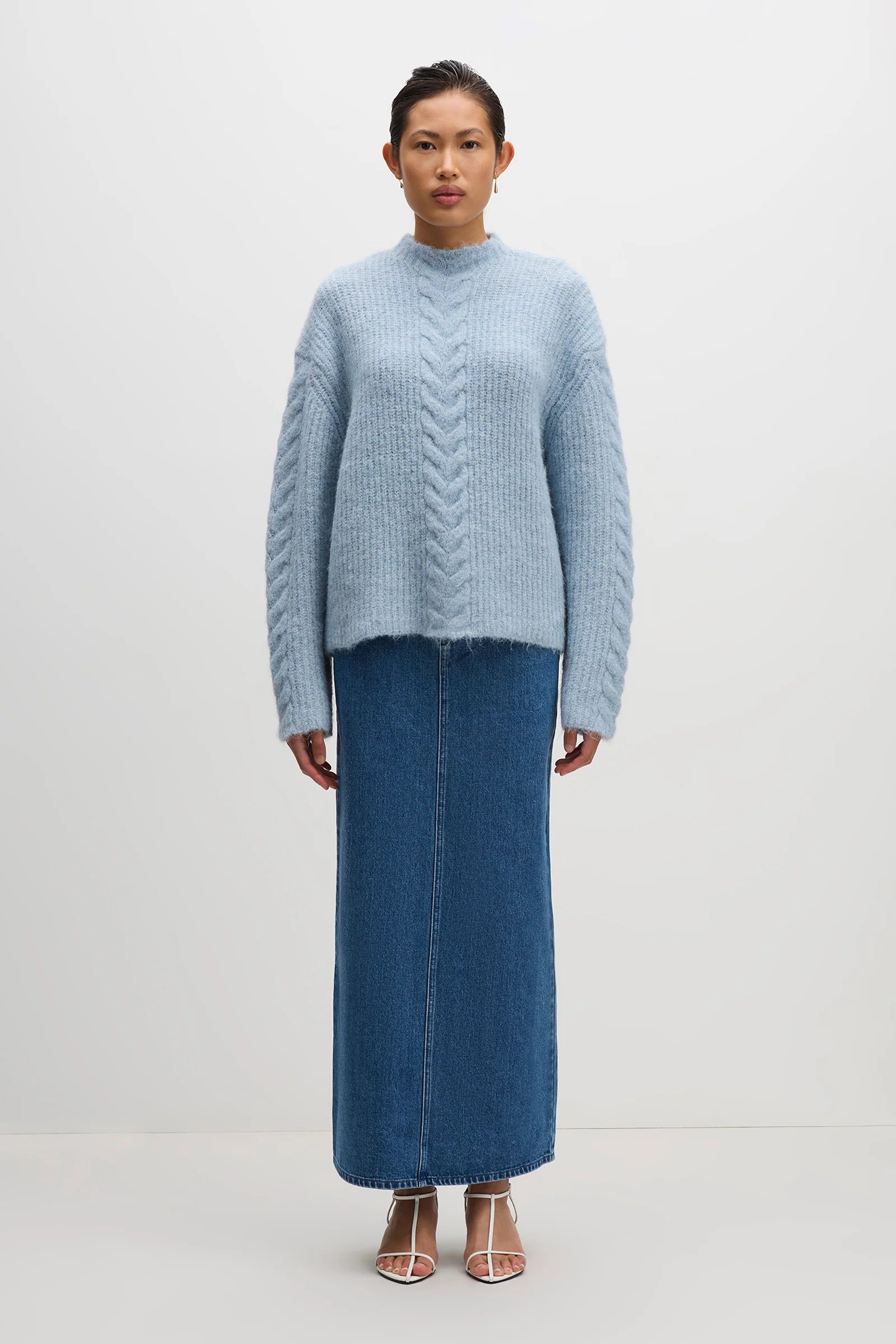 Nude Lucy | Paige Cable Knit - Sky