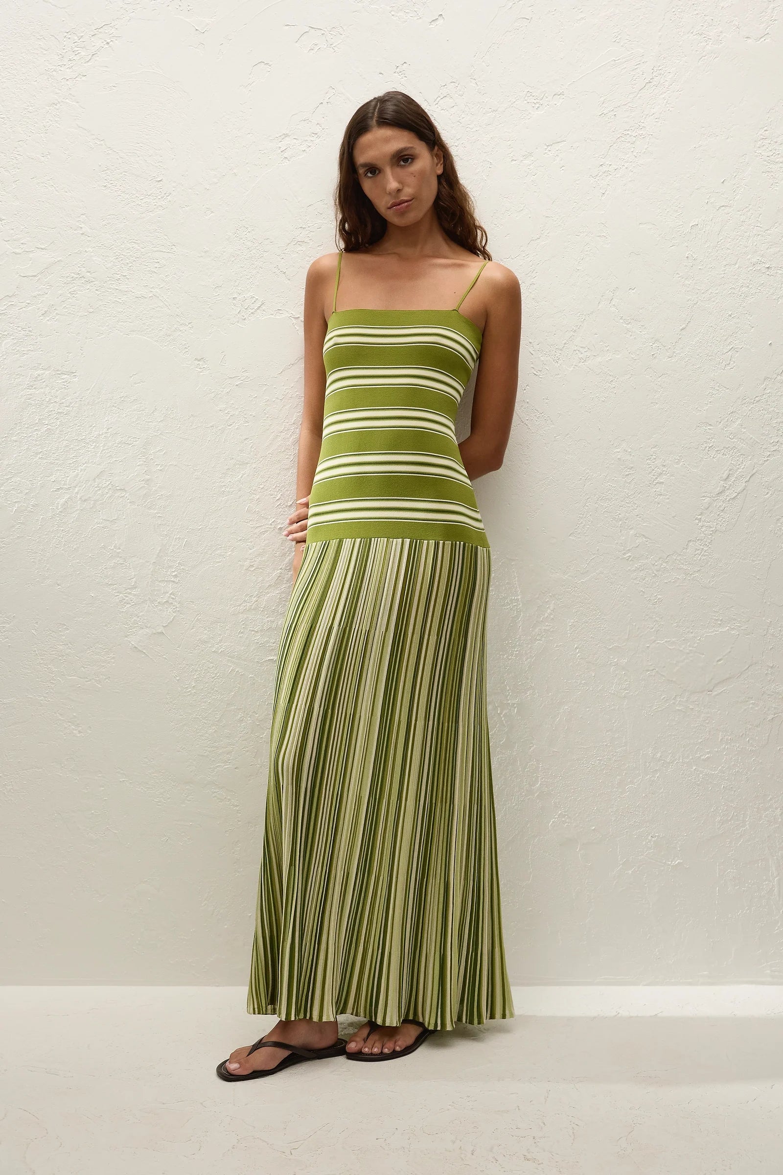 Faithfull The Brand | Esenia Knit Dress - Ombre Stripe Micro Juniper