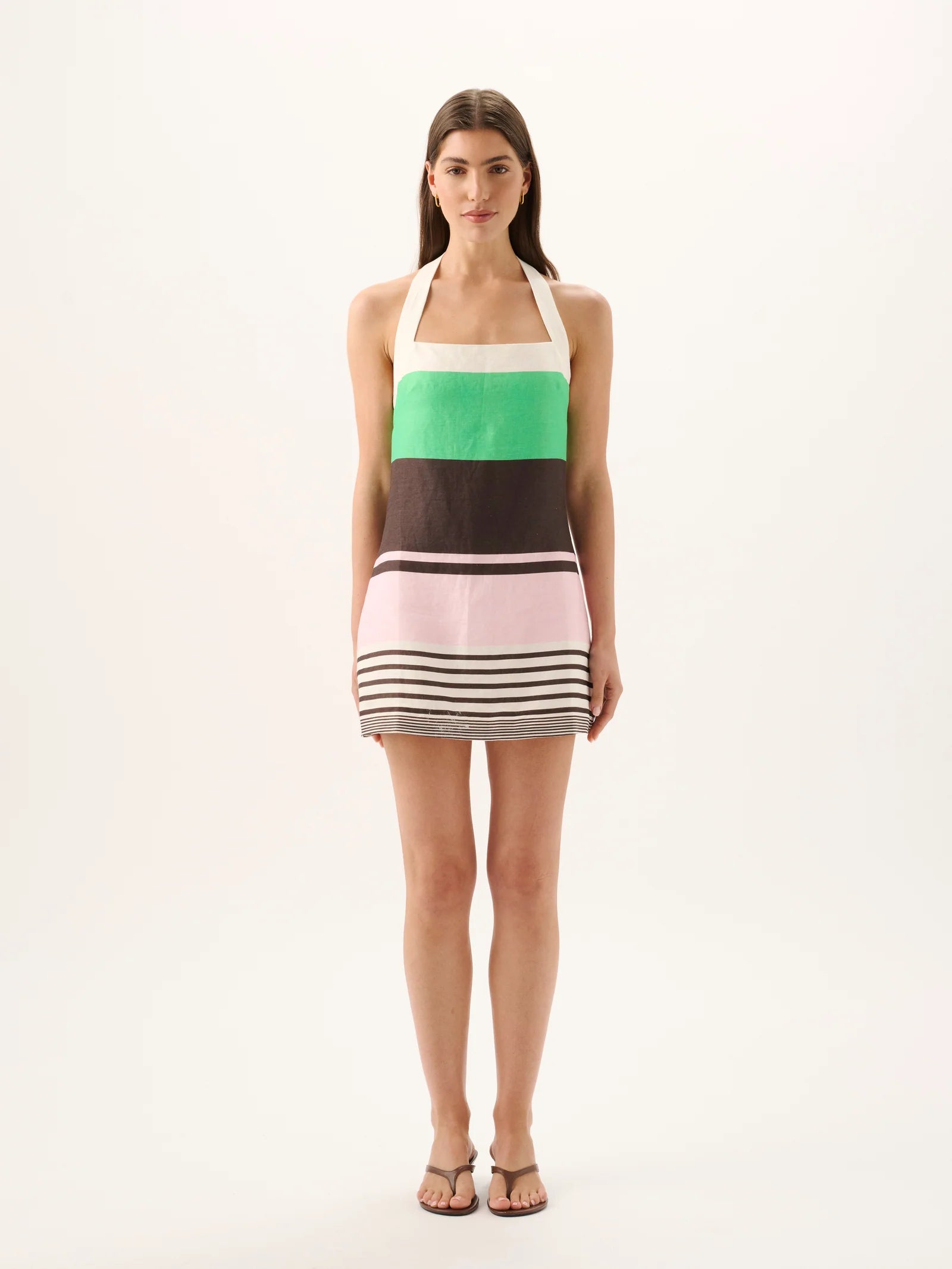 Roame | Maya Halter Mini Dress - Tango Stripe