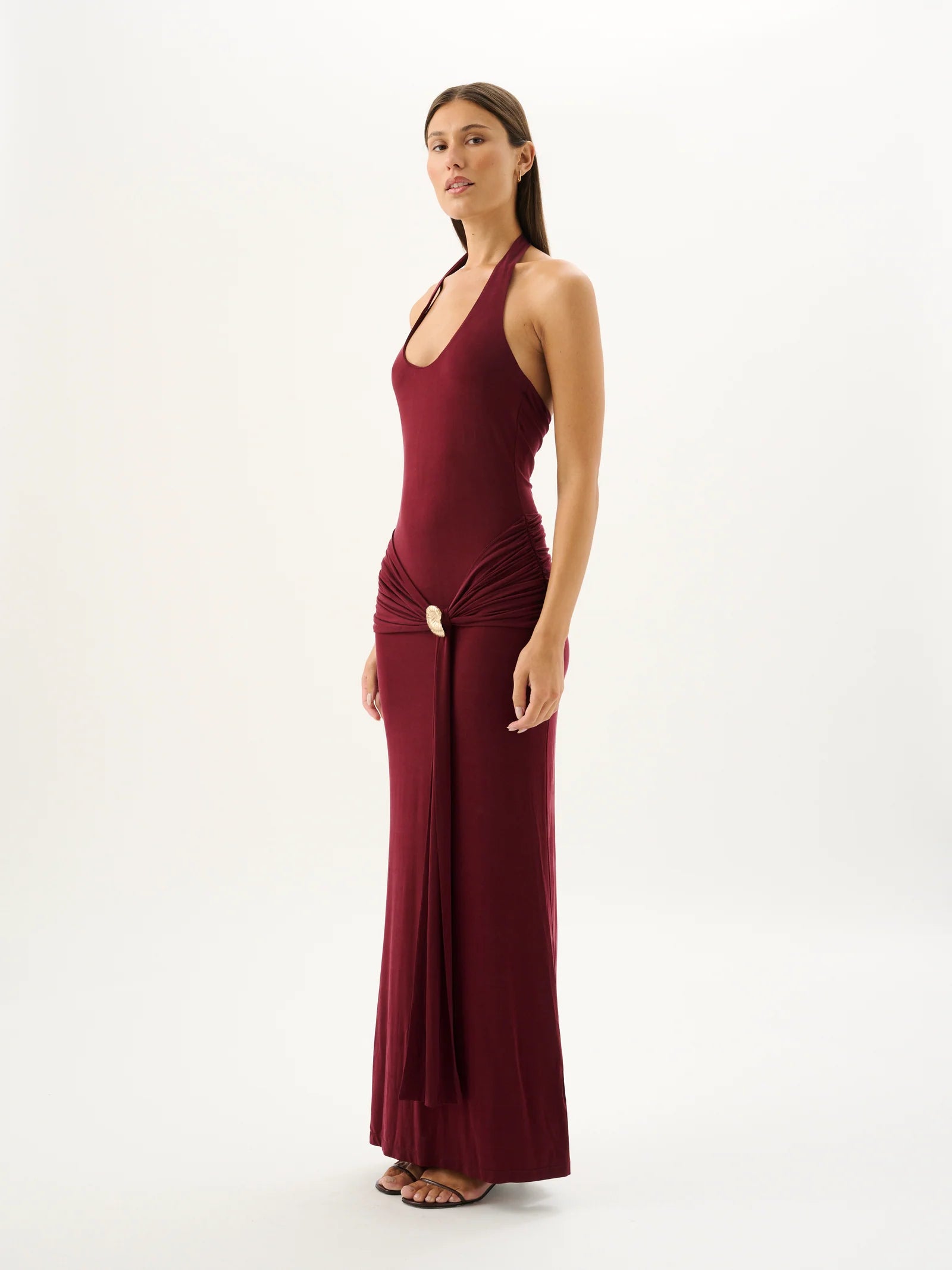 Romae | Julietta Halter Dress - Sangria