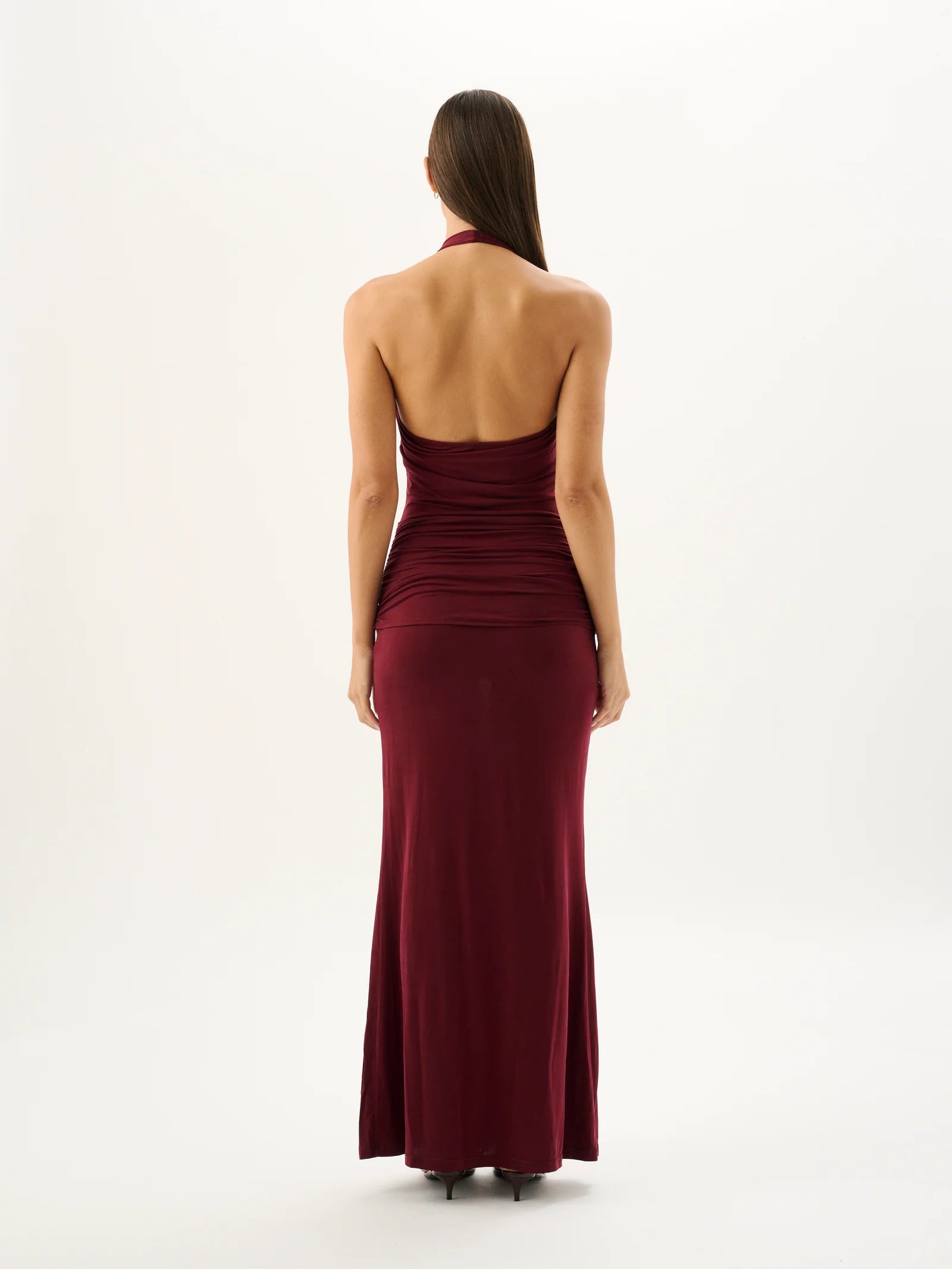 Romae | Julietta Halter Dress - Sangria
