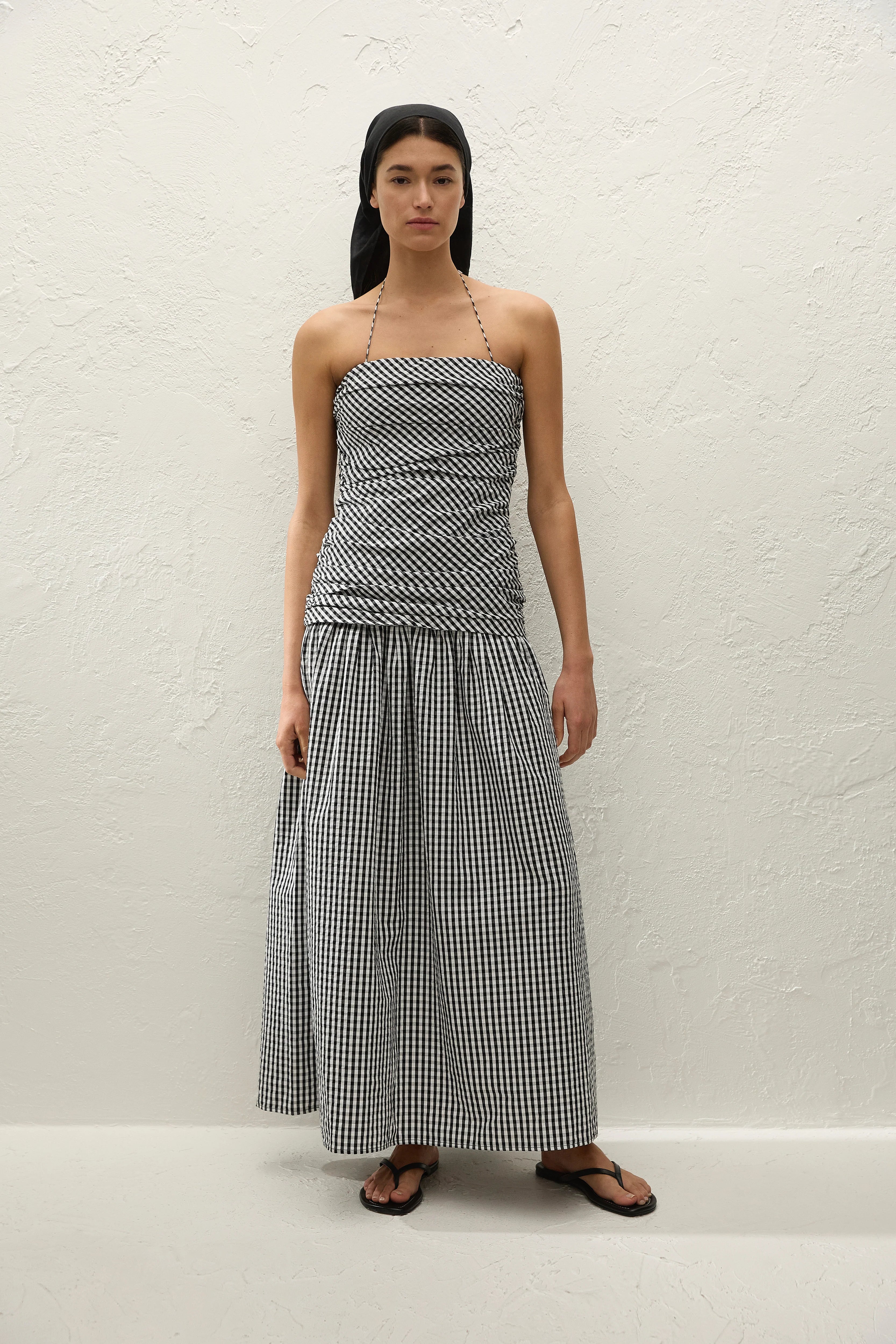 Faithfull The Brand | Vento Midi Dress - Black Textured Gingham