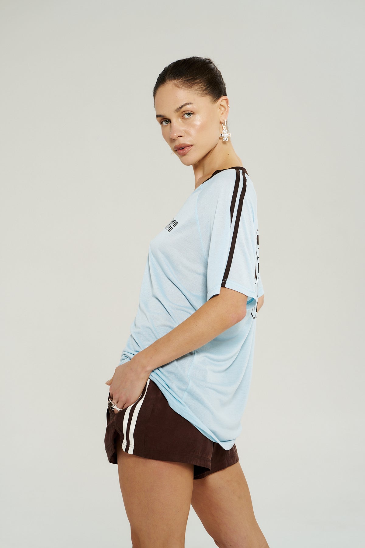 Summi Summi | V Neck Jersey Tee - Ice