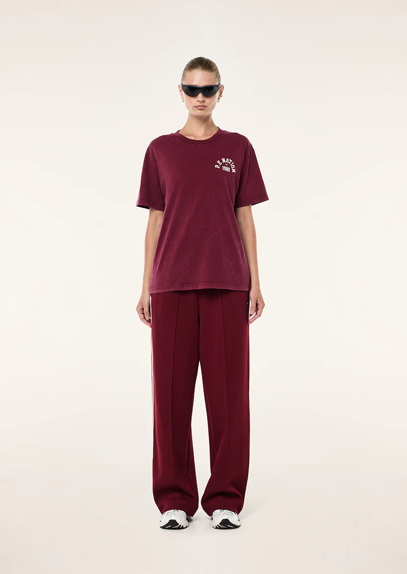 PE Nation | Swerve Tee - Washed Cabernet