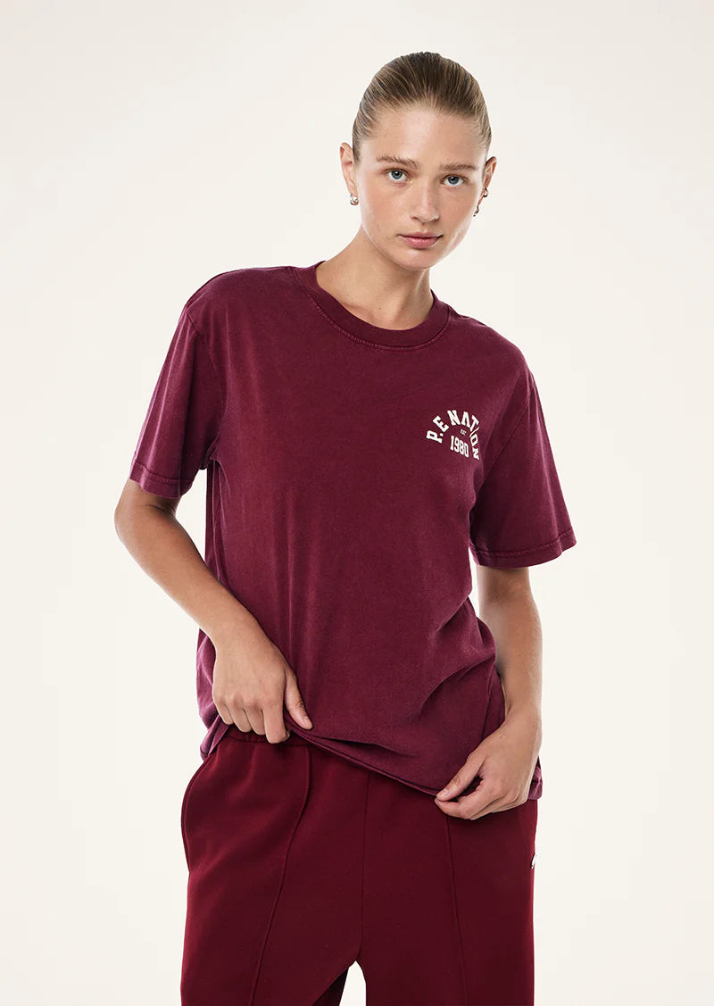 PE Nation | Swerve Tee - Washed Cabernet