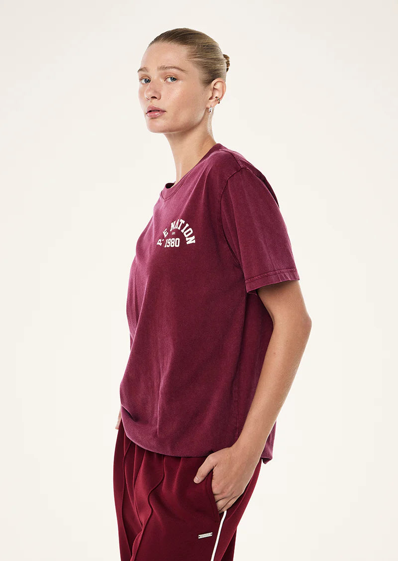 PE Nation | Swerve Tee - Washed Cabernet