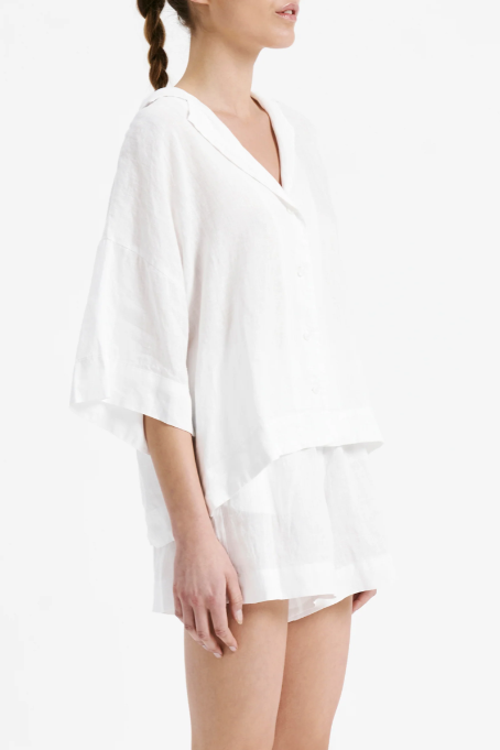 Nude Lucy | Lounge Linen Shirt - White