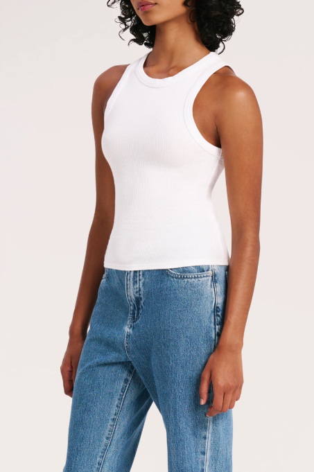 Nude Lucy | Organic Rib Tank - White