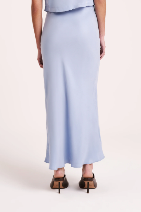 Nude Lucy | Ines Cupro Skirt - Mineral Blue
