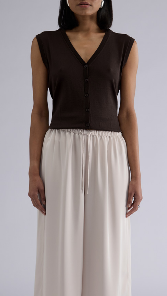Elka Collective | Halifax Knit Vest - Chocolate