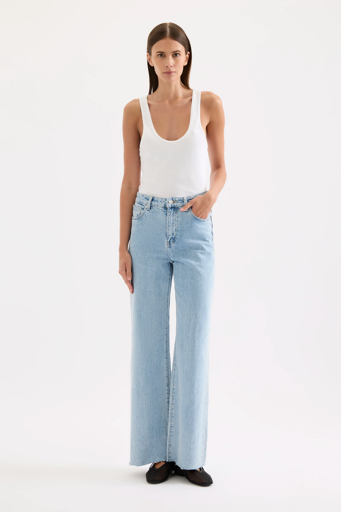 Nude Lucy | Cali Stretch Wide Leg Jean - Sky Blue