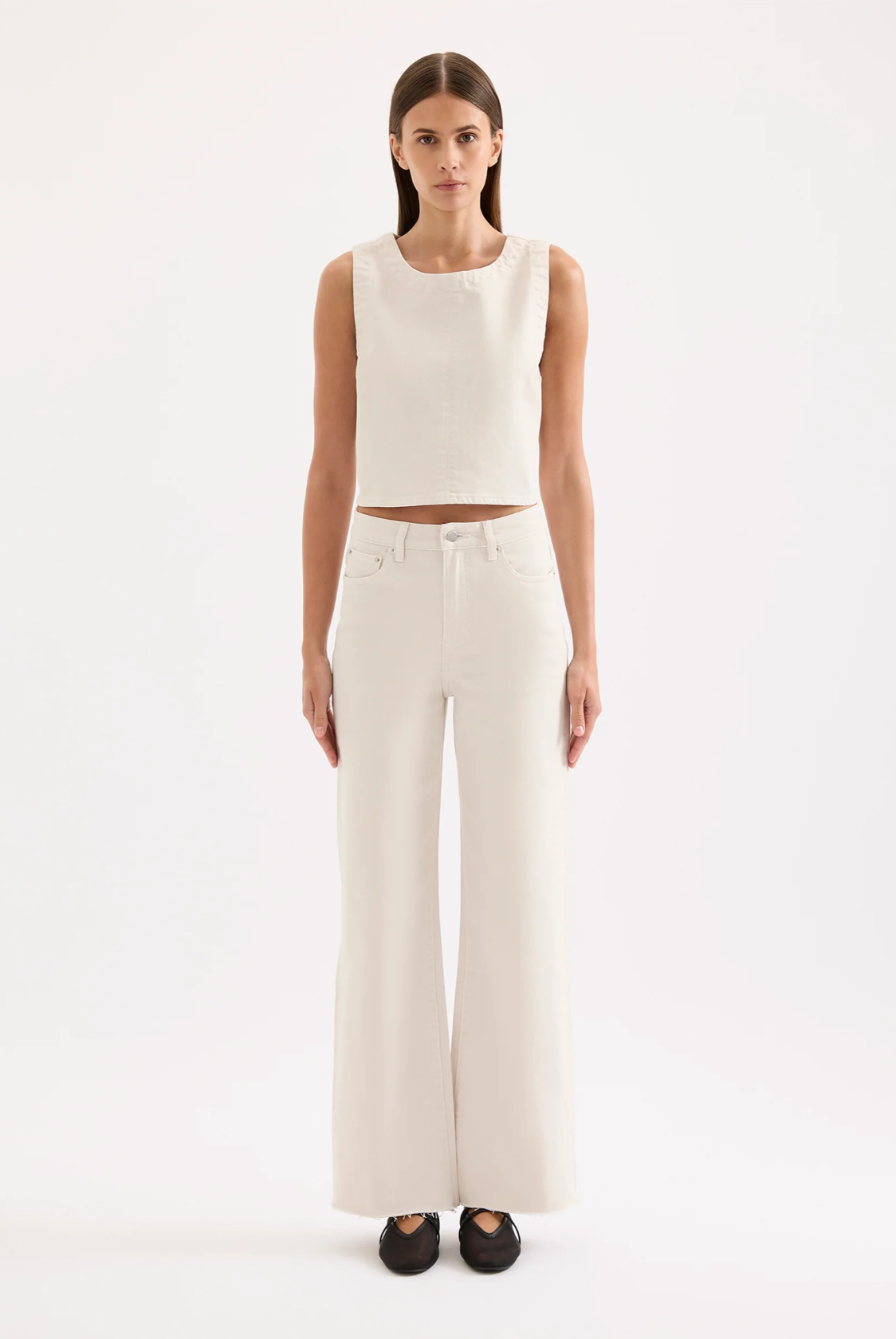Nude Lucy | Cali Stretch Wide Leg Jean - Dune