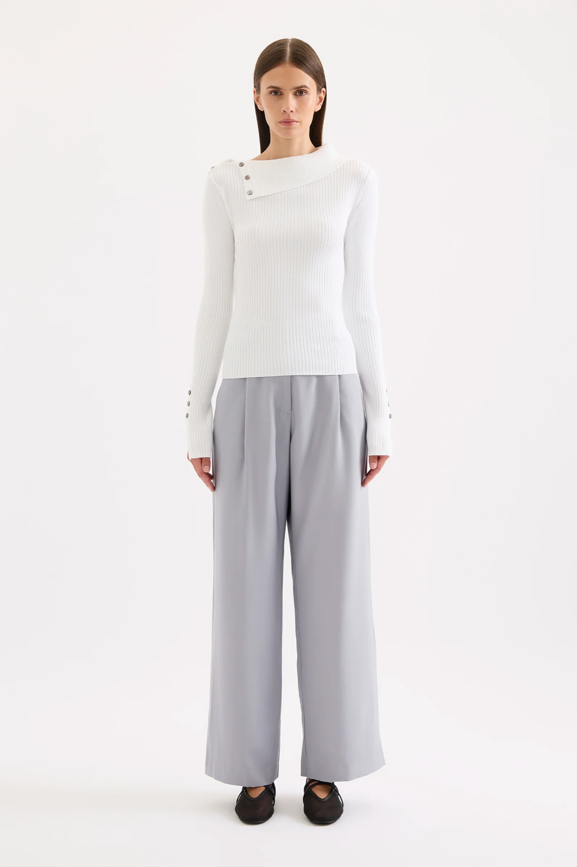 Nude Lucy | Dreyfos Knit LS Top - Salt