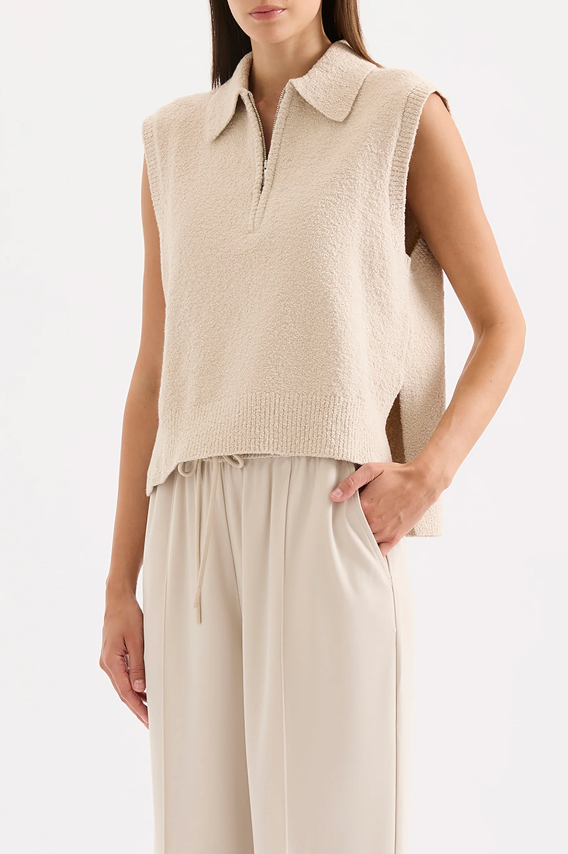 Nude Lucy | Ordell Knit Vest - Buff