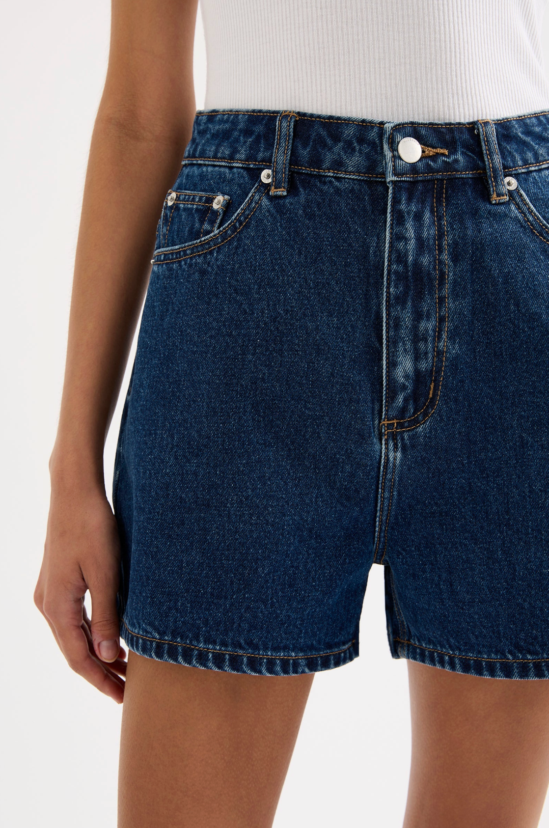 Nude Lucy | Organic Mom Short - Force Blue